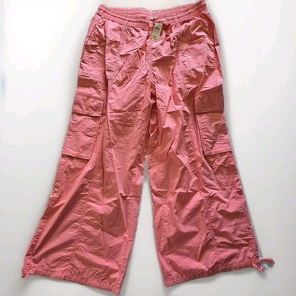 Aerie Pants - NWT Aerie Womens Wide Leg Cargo Pants Skater Peach , Size XL